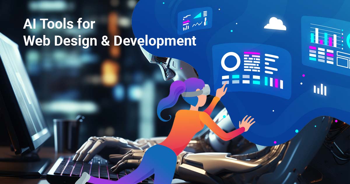 Illustration of top AI Tools Every Modern Web Designer & Developer for website creation, CSS, image, video and code generation used by professional web designers in Hyderabad