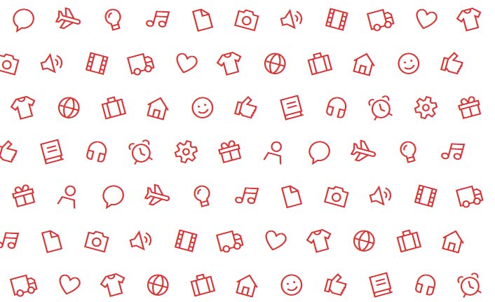 Illustration demonstrating multiple small icons combined into a single CSS image sprite sheet
